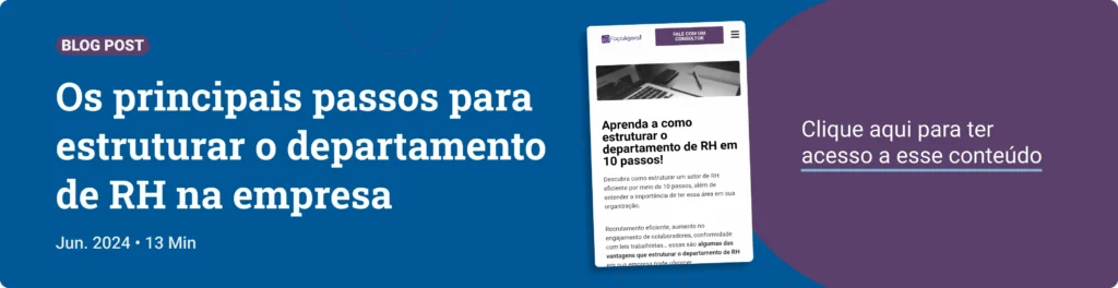 Banner do blogpost sobre os principais passos para estruturar o departamento de RH em uma empresa